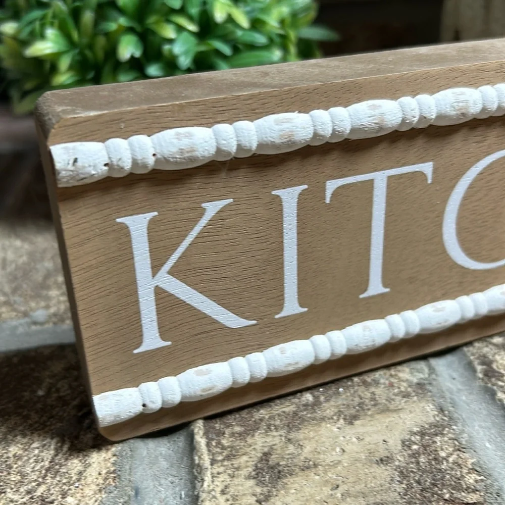 NEW! Vintage Inspired Cottage White Architecture Molding Kitchen Wood Sign